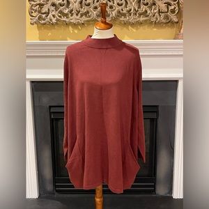 Joan Rivers Rust colored Tunic with pockets, 3X, NWT.
